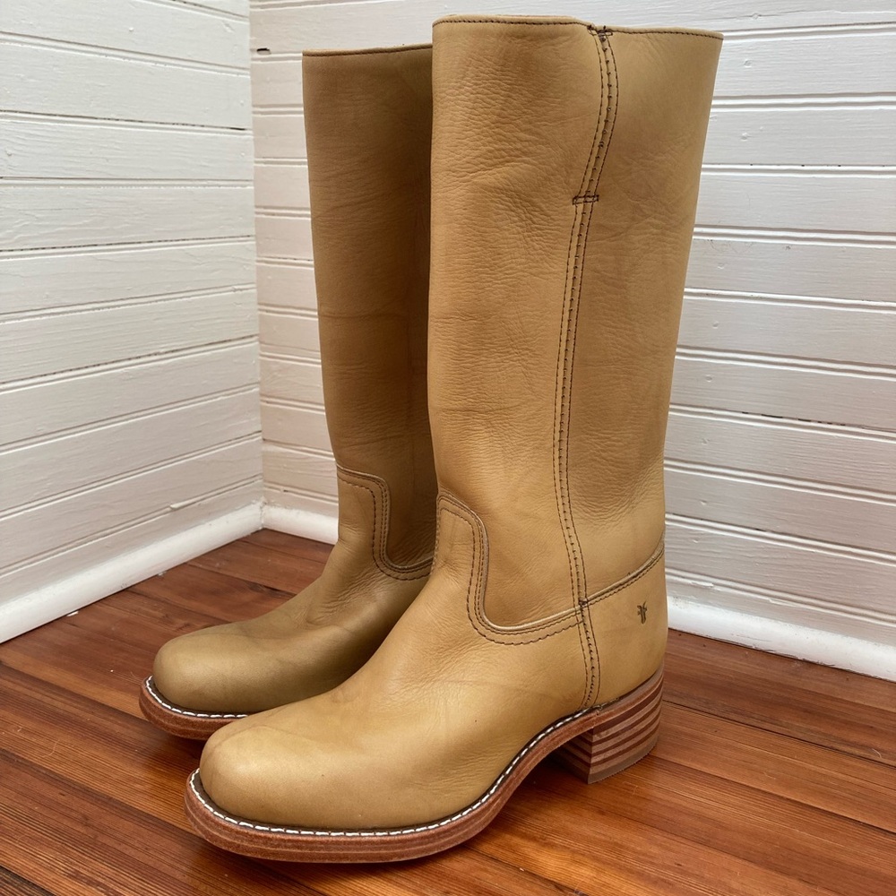 Frye Campus 14L Banana Yellow Leather Pull On Boots Size 9 NEW W/OUT BOX